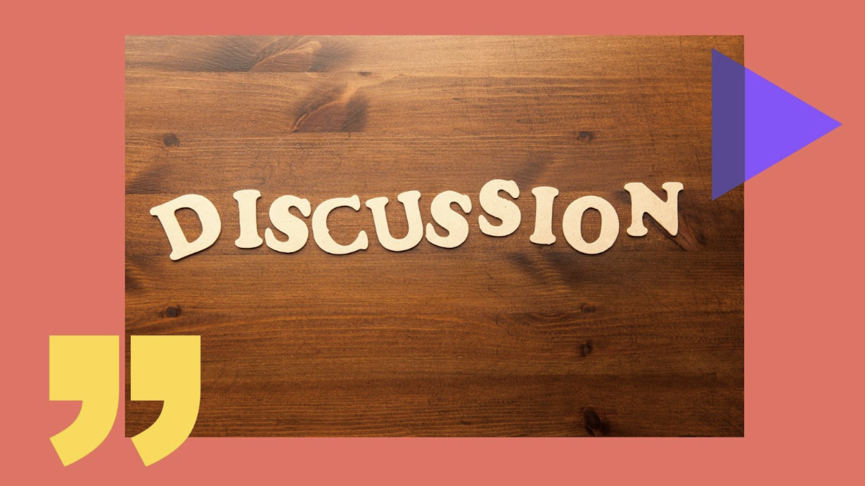 graphic that says the word discussion